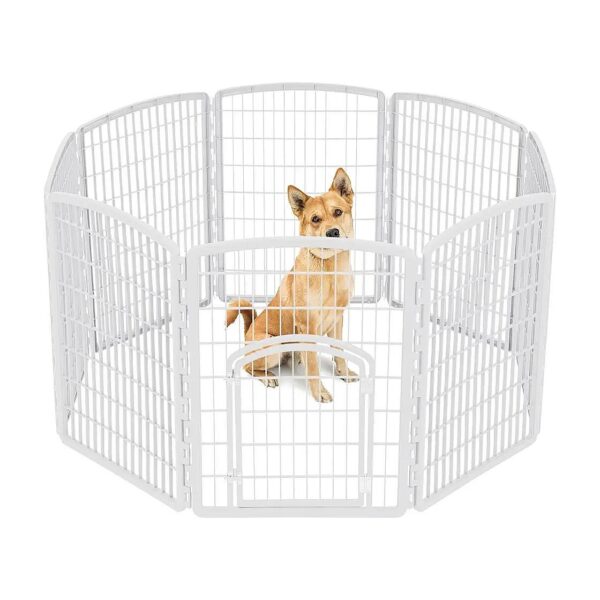 Secure Pet Exercise Area with 8-Panel Pet Playpen and Door