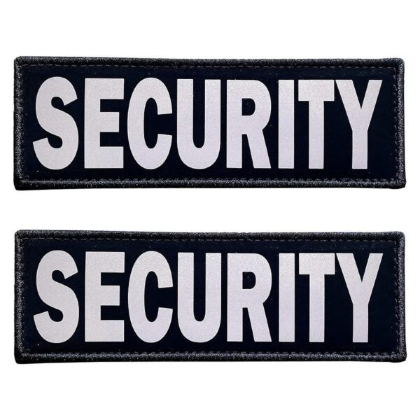 Security Black Reflective Dog Patches with Hook and Loop for Dog Vest and Harness