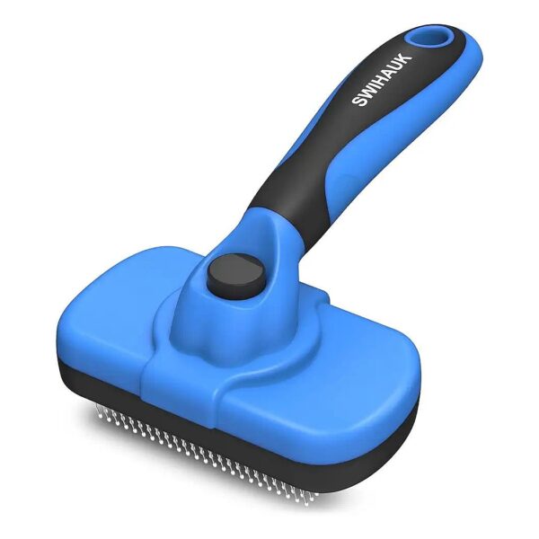 Self Cleaning Dog Brush for Long Haired Dogs with Effective Deshedding and Grooming