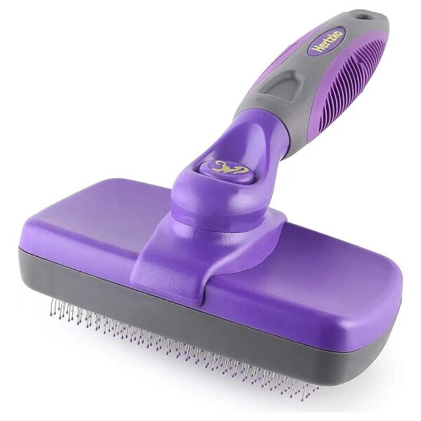 Self Cleaning Slicker Brush for Dematting and Detangling Long or Short Haired Pets