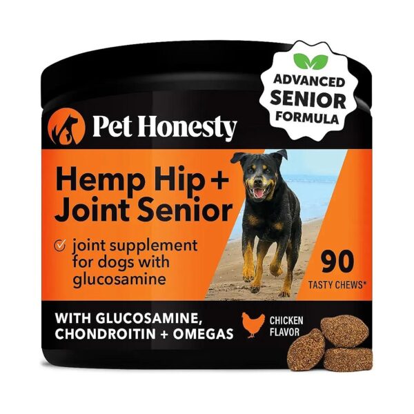 Senior Dog Joint Support Supplement with Glucosamine, Collagen, MSM and Hemp Oil