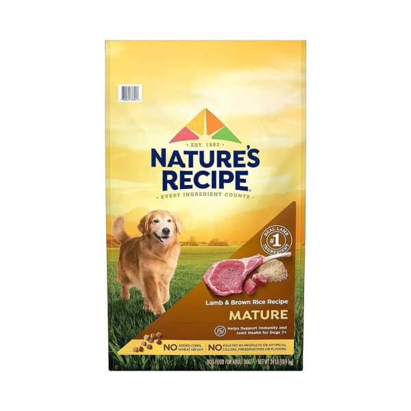 Senior Lamb and Rice Recipe Dog Food with Real Meat Protein and No Grains