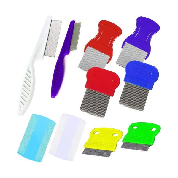 Set of 10 Pet Grooming Combs for Dogs Cats Gentle Painless Hair Remover