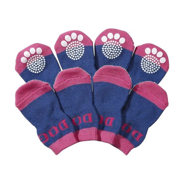 Set of 4 Dog Socks for Comfort, Traction, and Protection