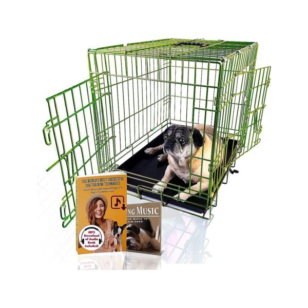 Set-Up and Foldable Dog Crate with Free Training Ebook and Calming Music