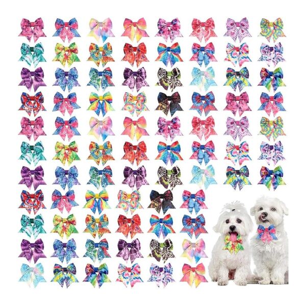 Sexy Lively Pattern Dog Bowties for Small and Medium Dogs in Set of 80