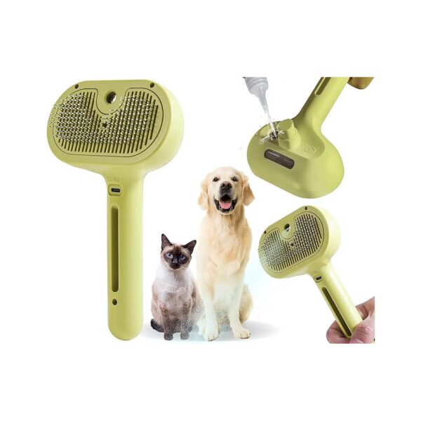 Shedding Relief Cat Hair Brush with Steamer and Water Tank for Easy Groomingplr