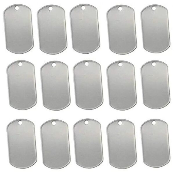 Shiny Stainless Steel Blank Dog Tags with Rolled Edges for Stamping and Engraving