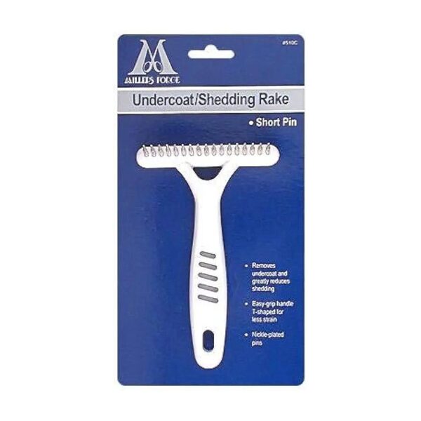 Short Pin Rake for Removing Undercoat and Nurturing Coat