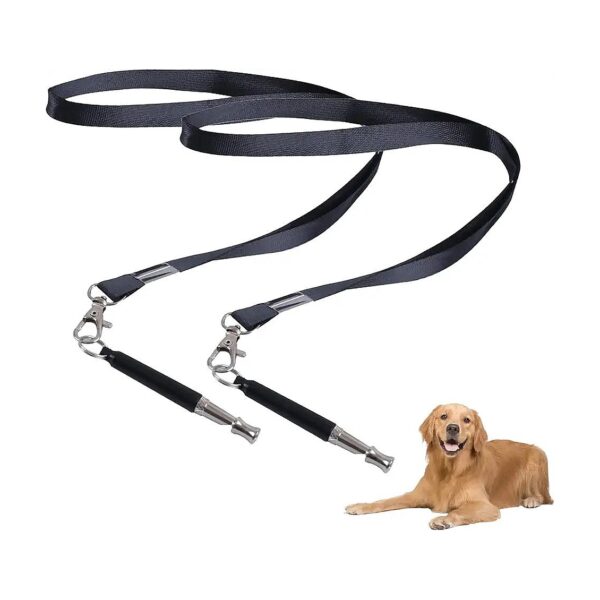 Silent Whistles for Dog Recall Training with Adjustable Pitch and 2-Pack Lanyard