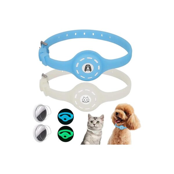 Silicone AirTag Dog Collar with Integrated AirTag Holder Case and Comfortable Design