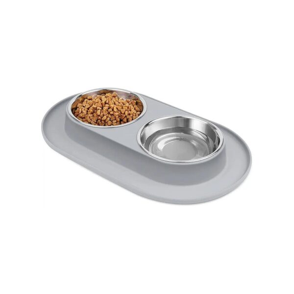 Silicone Base Dog Bowls and Mat Set for Small to Medium Breed Pets