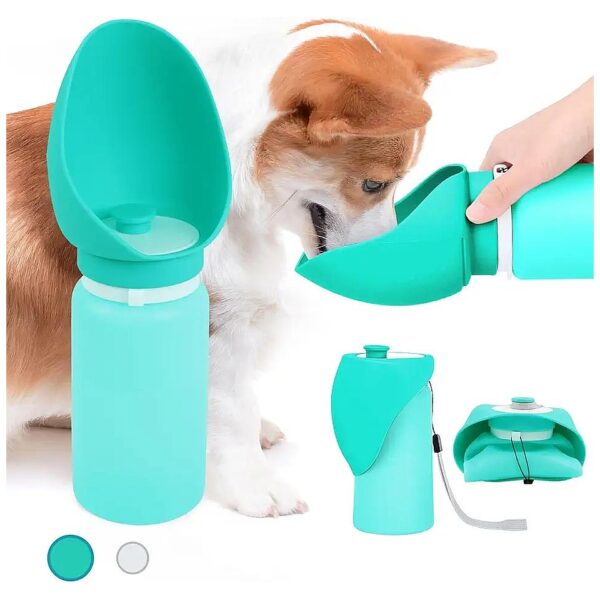 Silicone Foldable Dog Water Bottle for Puppy Pet Travel and Hiking