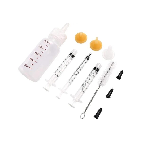 Silicone Pet Feeding Bottles with Replacement Mini Nipples and Syringes for Small Pets