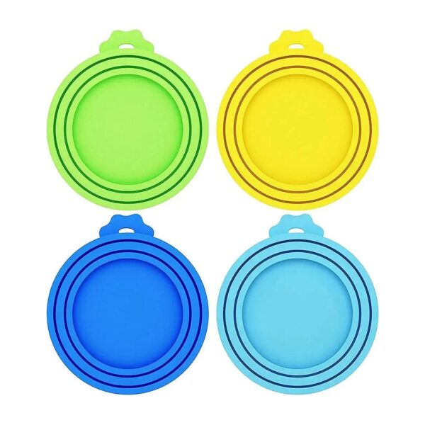 Silicone Pet Food Can Lids 4 Pack Fit Most Standard Size Canned Dog Cat Food Containers