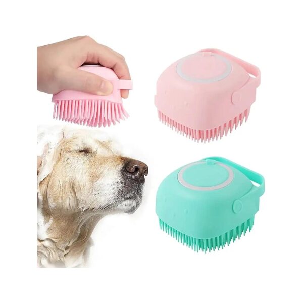 Silicone Pet Grooming Brush with Massage Dispenser for Short Long Haired Dogs and Cats