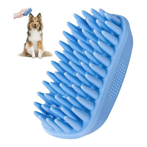 Silicone Shower Brush for Dogs and Cats with Gentle Exfoliating Needles