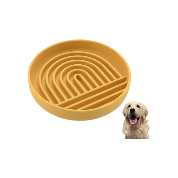 Silicone Slow Feeder Bowl for Dogs Combining Puzzle and Lick Mat