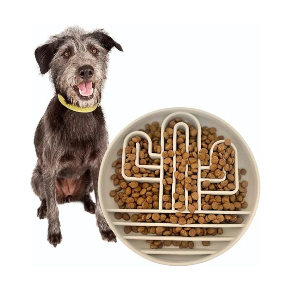 Silicone Slow Feeder Dog Bowl for Large Medium Small Breeds Nonslip Puzzle Eating Guide