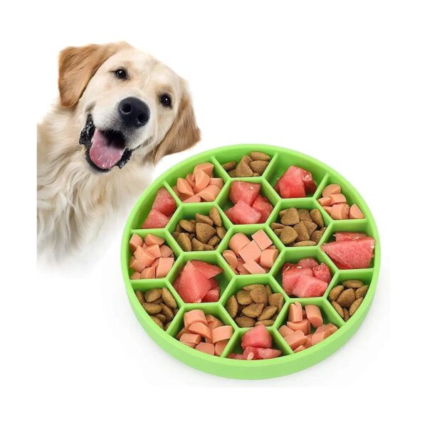 Silicone Slow Feeder Dog Bowl with Suction Cup for Multiple Pets and Feeding Options