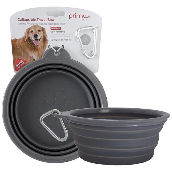 Silicone Water Travel Bowl for Pets, Collapsible and Portable for On-The-Go Feeding