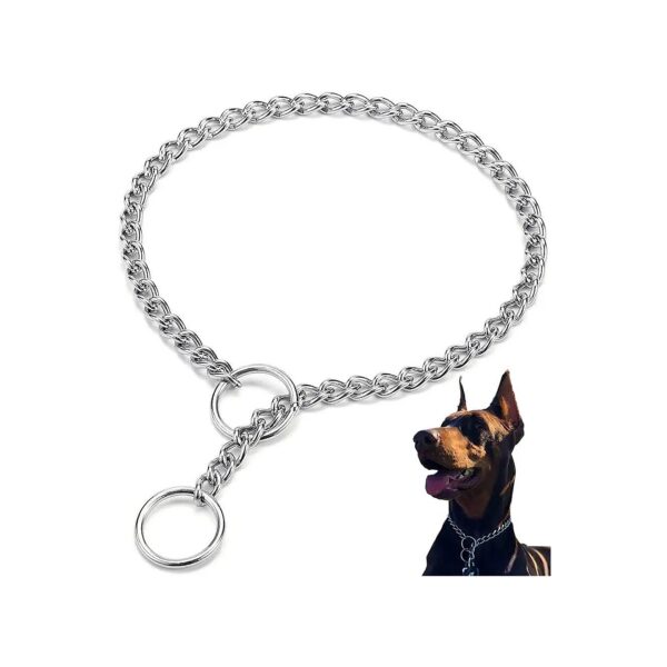 Silver Dog Collar with Adjustable Fit for Small, Medium, and Large Puppies