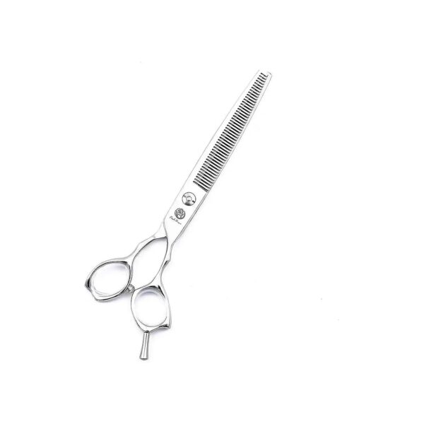 Silver Finish Stainless Steel Dog Thinning Shears for Pet Grooming and DIY Trimming