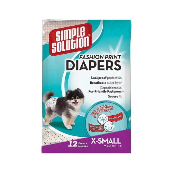 Simple Disposable Diapers for Small Female Dogs with Patterned Design and Soft Liner