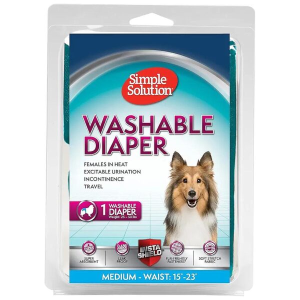 Simple Solution Washable Diapers for Medium-Sized Dogs Super Absorbent