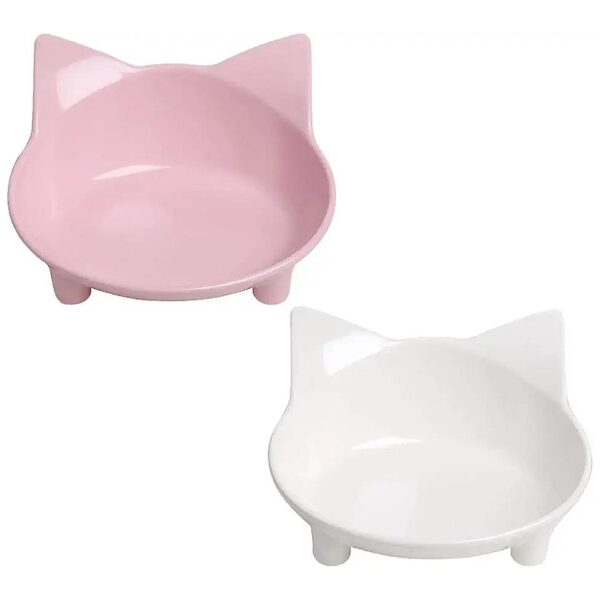 Simple and Durable Cat Food Bowl with Shallow Angled Design