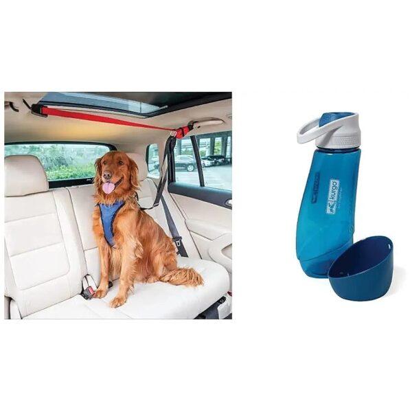 Simplify Dog Travel with Back Seat Leash, Water Bottle, and Portable Dish