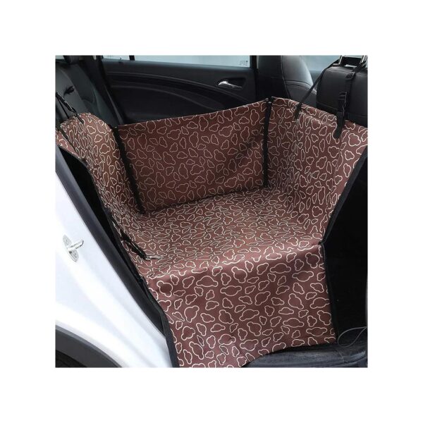 Single Dog Car Seat Cover for Rear Seat with Adjustable Headbands and Compact Storage