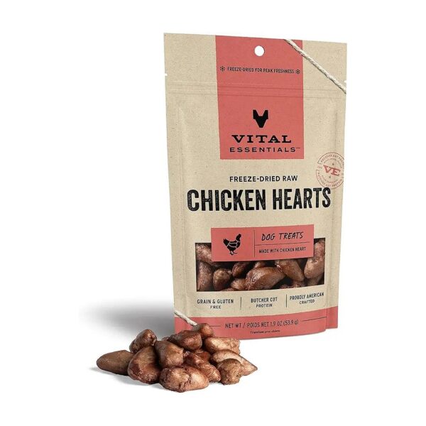 Single-Protein Raw Chicken Heart Freeze-Dried Dog Treats for Food Allergies