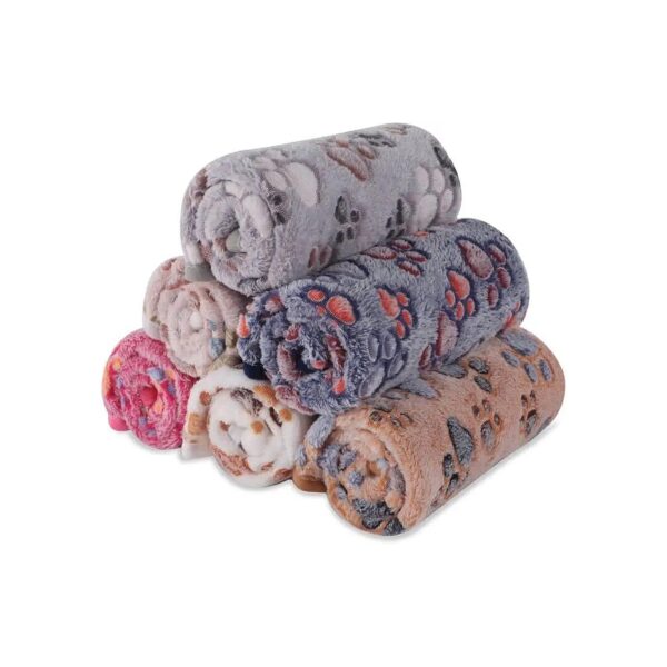 Six Pack Flannel Blankets Soft Warm Puppy Blankets for Small Medium Dogs