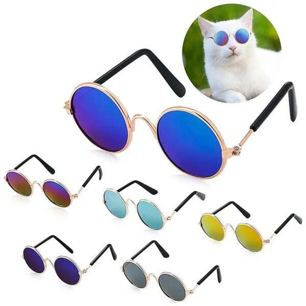 Six Piece Pet Sunglasses Set for Dog and Cat Photography Props and Accessories