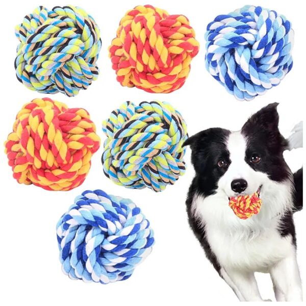 Six-Pack Dog Rope Balls for Aggressive Chewers with Large Canines