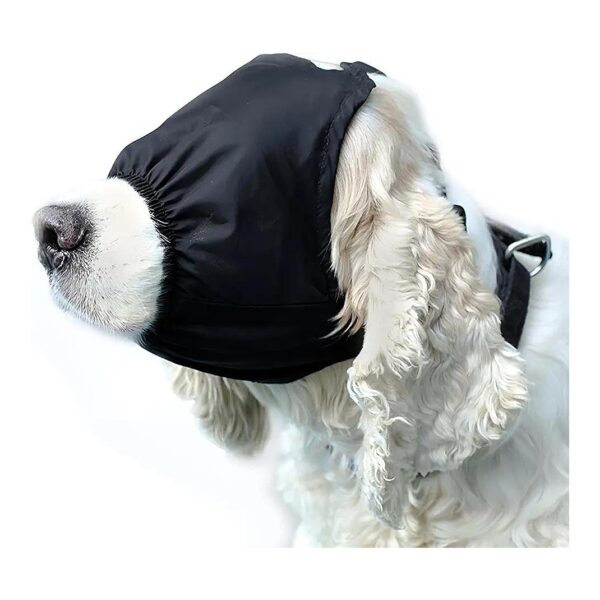 Size S Black Nylon Dog Eye Mask with Anti Car Sickness Properties