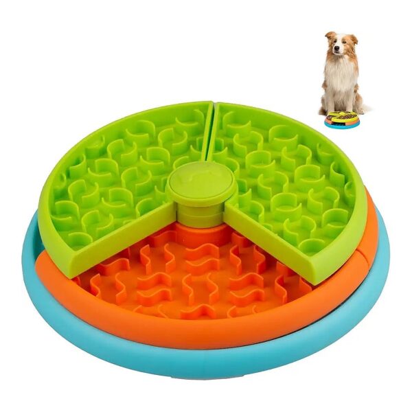 Slow Feeder Dog Bowl 3 Levels Non-Slip Orange Suitable for Small Medium Larger Dogs