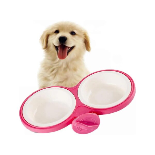 Slow Feeder Dog Bowl with Water Container for Smaller Pets