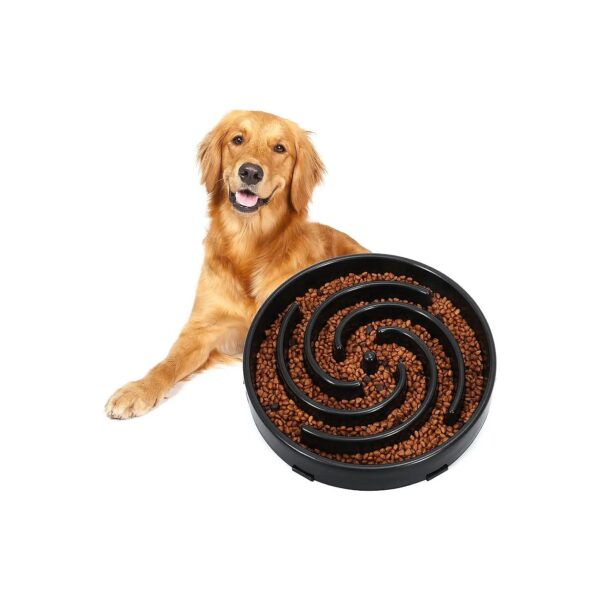 Slow Feeding Dog Bowl for Large Medium Dogs Non Slip Maze Puzzle Black