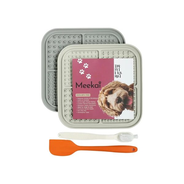 Slow Feeding and Anxiety Relief Lick Mat for Dogs and Cats in Gray