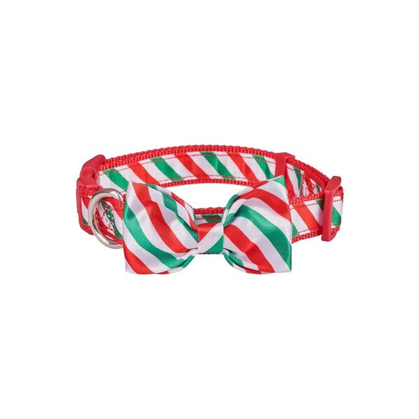 Small Adjustable Dog Collar with Detachable Christmas Bow Tie for Dogs