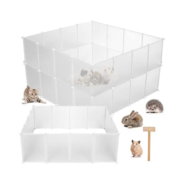 Small Animal Playpen with 24 Panels - Sturdy and Safe for Puppies and Kittens