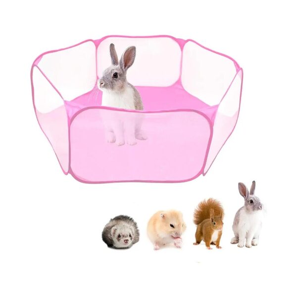 Small Animals Playpen Cage Tent with Polyester Fabric Zipper Closure for Hamster Play