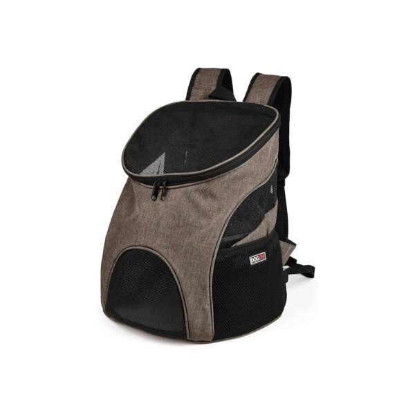 Small Beige Dog Backpack with Airline Approval and Removable Floor