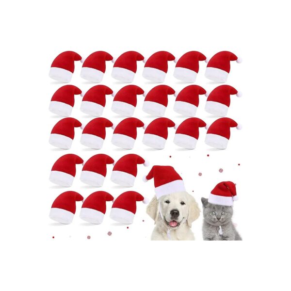 Small Breed Cat Christmas Costumes - 24 Pieces of Cute and Comfortable Santa Hats