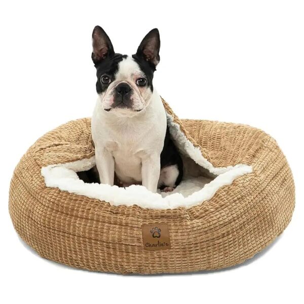 Small Breed Dog Bed with 24-Inch Size and Corncob Flannel Cover for Perfect Fit