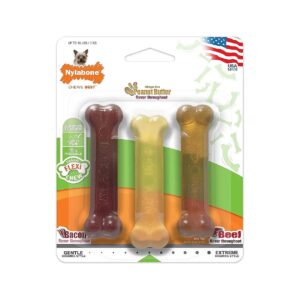 Small Breed Dog Chew Toys in Delicious Bacon, Peanut Butter, and Beef Flavors