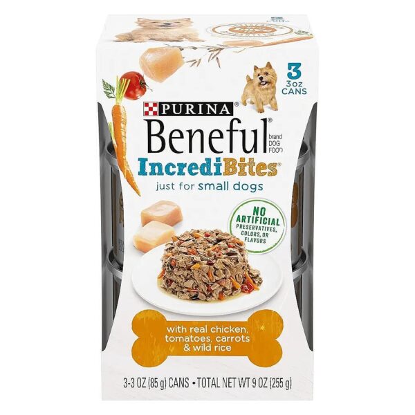 Small Breed Dog Food with Real Chicken and Gravy in 3 oz Cans