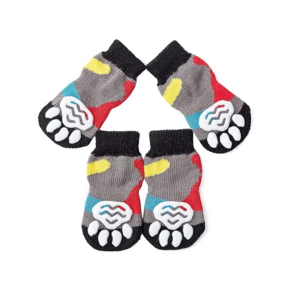 Small Breed Dog Socks with Anti-Slip Gel and Rubber Reinforcement for Protective Wear